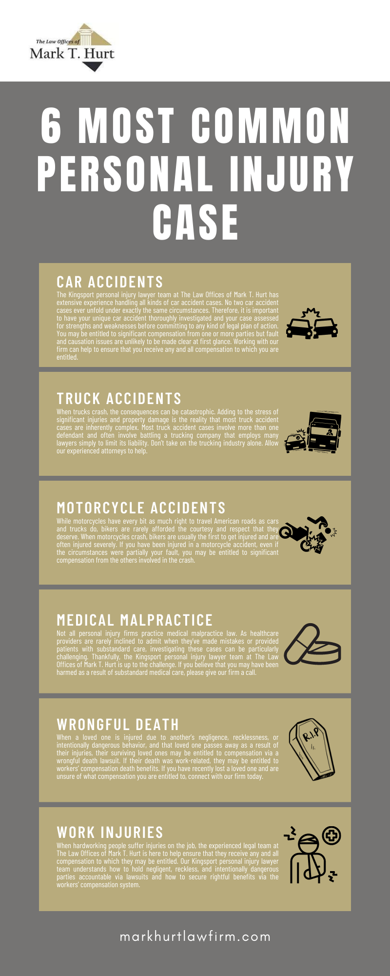 6 MOST COMMON PERSONAL INJURY CASE INFOGRAPHIC